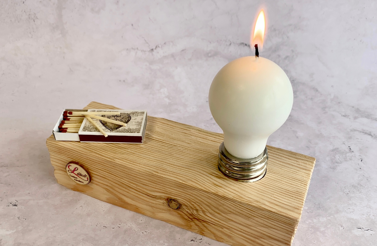 Bougeoir en bois design - Ldéco